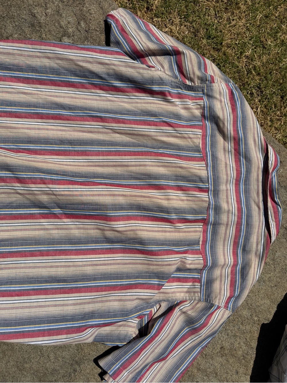 Vintage Wrangler Rancher Pearl Snap Western Shirt Men’s 2XT Striped Red Blue - Picture 4 of 6